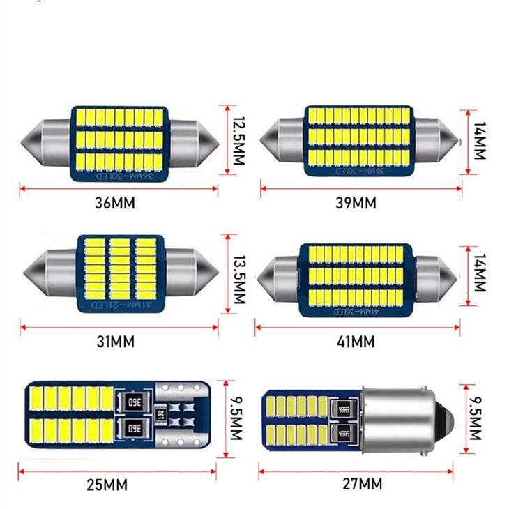 Double Tip 3014 21SMD Car Interior Light Reading Decoding Light 31/36/39 / 41mm