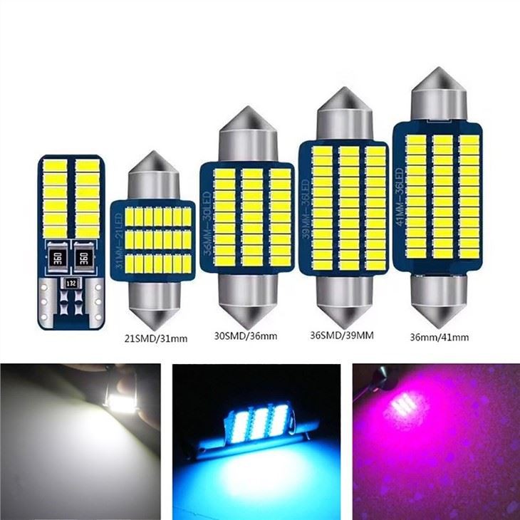 Double Tip 3014 21SMD Car Interior Light Reading Decoding Light 31/36/39 / 41mm